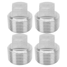 Lot de 4 bouchons à tête carrée en acier inoxydable 316 de 26,5 mm