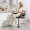 Homcom HOMCOM Adjustable Height Barstool Steel Pole PU Leather, Coffee 8
