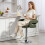 Homcom HOMCOM Adjustable Height Barstool Steel Pole PU Leather, Green 8