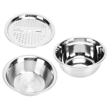 Bassin de drainage en acier inoxydable 304, ensemble 3 en 1, bassin de pétrissage pour légumes et fr