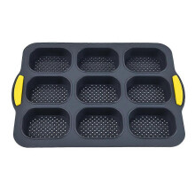 Moule à baguettes en silicone antiadhésif perforé à 8 grilles, moule à gâteau, moule à pain français