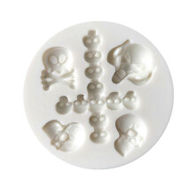 Moule à gâteau fondant en silicone multi-usages en forme de squelette, effet 3D, moule de cuisson po