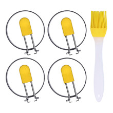 Lot de 5 anneaux à œufs ronds en acier inoxydable, revêtement antiadhésif, moule de cuisson des œufs