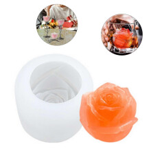 [50-2047-D Blanc] Moule en silicone pour fabrication de glace en forme de bougie rose - OEIN