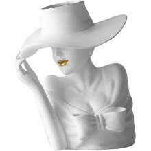 Convient pour Perfk Uniquelady Statue Sculpture Vase à fleurs Fleurs séchées Vase à fleurs décoratif
