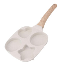 Poêle à frire antiadhésive 4 tasses, pour petit-déjeuner, œufs, crêpes, hamburgers, poêle avec manch