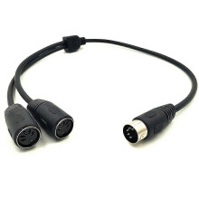 Câble adaptateur répartiteur en Y MIDI DIN 5P mâle vers 2x DIN-5 femelles de 50 cm