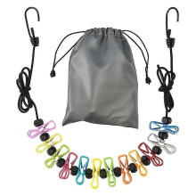 Étendoir à linge rétractable portable avec 12 pinces à linge, adapté à l'étendoir à linge en