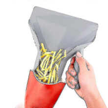 Convient pour Chip Scoop Food Frites Pelle en plastique de qualité alimentaire avec poignées