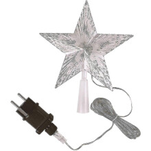 Cime de sapin de Noël avec 10 LED avec prise secteur - Cime de sapin de Noël illuminée en blanc chau