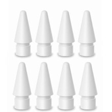 Lot de 8 embouts de rechange pour Apple Pencil 1re et 2e génération (blancs)