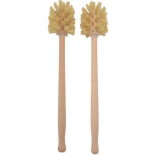 Brosse de toilette, lot de 2 brosses de toilette en bois de hêtre, poils en jute résistants avec net