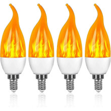 Ampoule LED E14, 3 W, flamme LED, 3 modes d'éclairage, 1 800 K, éclairage décoratif vintage
