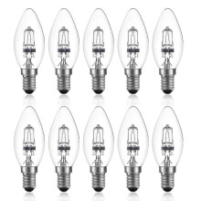 Ampoule halogène dimmable 42 W E14 C35, AC 220-240 V, blanc chaud 2700 K, ampoule halogène transpare
