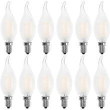 Ampoule LED flamme E14, forme bougie, blanc chaud 2700 K, ampoule 4 W équivalent 40 W, 400 lm, lot d