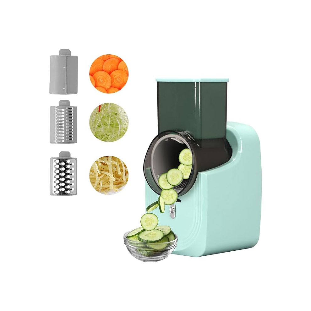 Yallmie Mandoline Vegetable Slicer, Potato Slicer Electric Grater and Vegetable Cutters, Vegetable Chopper with 3 Blade