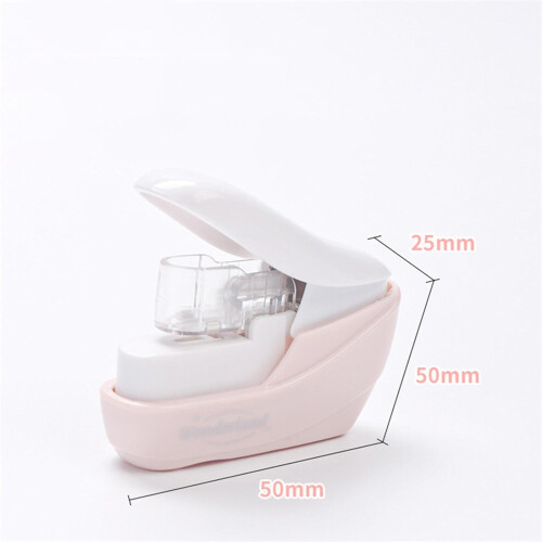 Staple Desktop Binding Agent Miniature Compact Binding Machine for Office School Use - Milk Tea Color, Lightweight Design 1