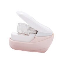 Staple Desktop Binding Agent Miniature Compact Binding Machine for Office School Use - Milk Tea Color, Lightweight Design