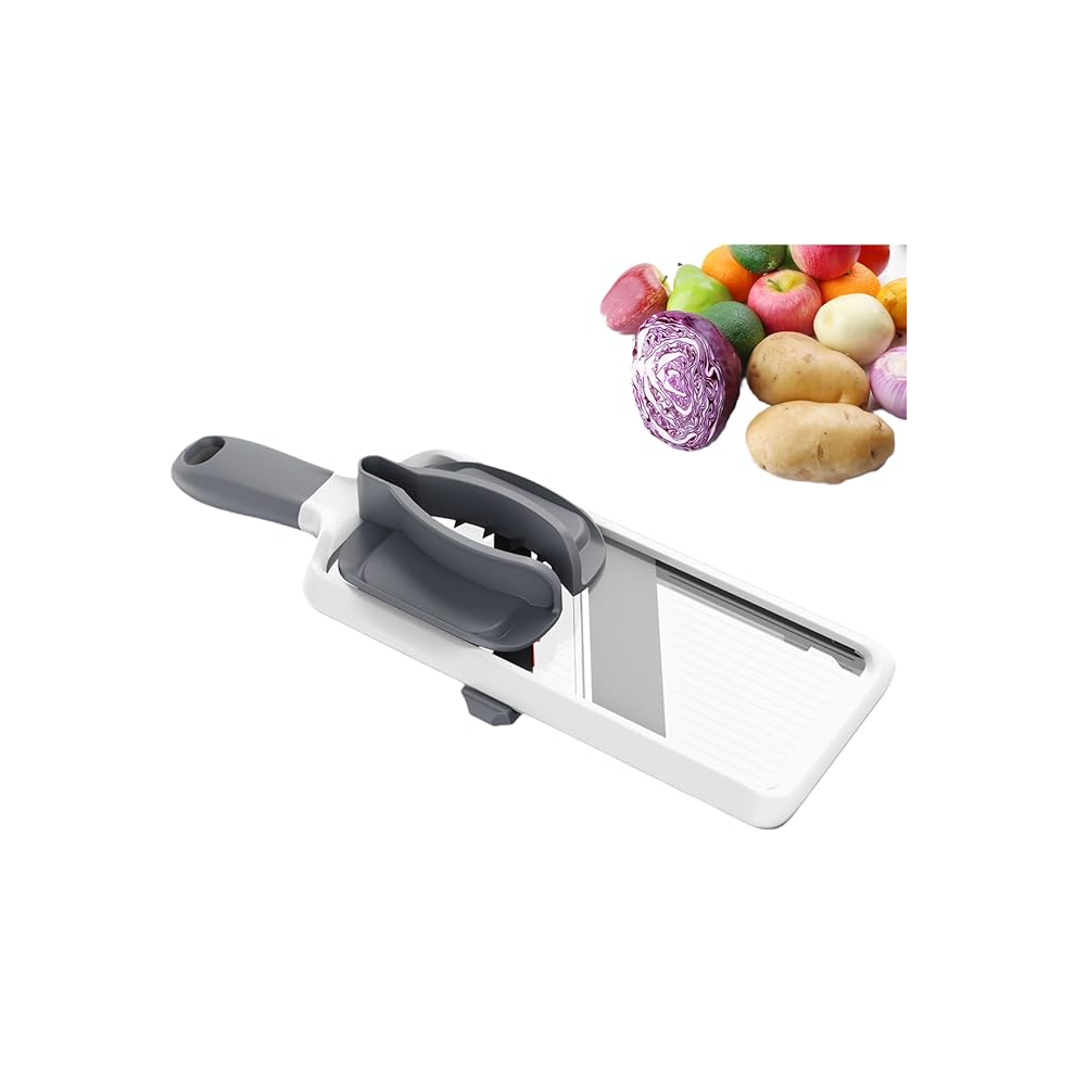 Handheld Mandoline Vegetable Slicer, Adjustable 3 Thickness, Multi-Functional Vegetable Chopper for Onion, Potato, Cabb