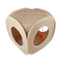 Cat Cube for House Cats - Foldable Cat Tent with Ball, Cat Tunnel, and Play Bed for Kittens and Rabbits, Kitty Accessories