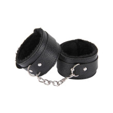Leather Handcuffs Set for Couples, Plush Comfort Restraints, PU Wrist Cuffs for Beginners and Experienced Users, Black