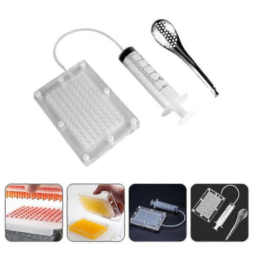 1 Set Caviar Maker Box Roe Sauce Making Box Molecular Gastronomy Kit with Spoon 2