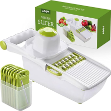ADOV Mandoline Slicer, All in 1 Fruit and Vegetable Chopper, Multifunctional Veg Cutter, Interchangeable Stainless Stee