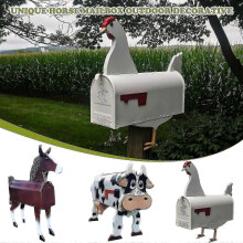 Boîte aux lettres en métal avec animaux, boîtes aux lettres avec animaux de la ferme pour la décorat