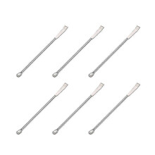 Mini-pelle de laboratoire, 6 pièces, acier inoxydable, cuillère à échantillon, cuillère à test, spat