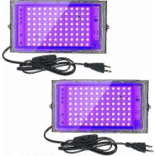 Lot de 2 projecteurs LED UV 100 W, lumière noire, étanche IP65, lampe LED ultraviolette, éclairage à