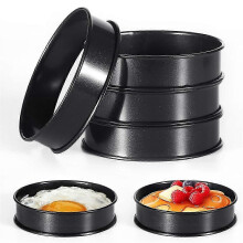 Lot de 6 anneaux à crumpet de 10 cm, doublement roulés, de forme ronde, compatibles avec la cuisson