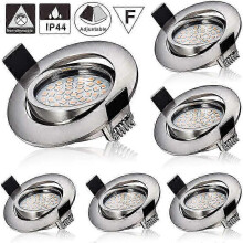 6 spots LED encastrables 5 W, blanc chaud 3 000 K, 230 V, 55 mm - CHENG DU
