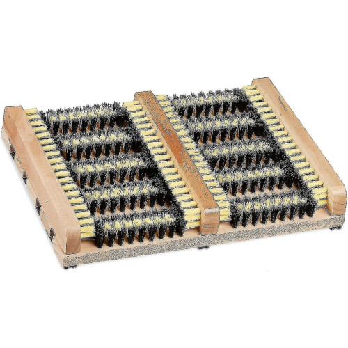 Brosse à chaussures, dos antidérapant, poils durs, grattoir à bottes, convient pour une utilisation