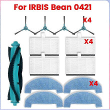 Convient pour les pièces d'aspirateur IRBIS Bean 0421, rouleau principal, brosse latérale, filtre HE