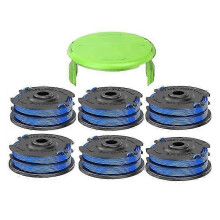 Convient pour tondeuse à gazon Greenworks, lot de 6 bobines de fil en nylon + 1 capuchon de bobine,