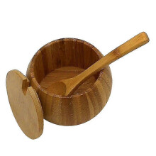 Pot à épices en bois de bambou, sucrier, sel, poivre, boîte d'assaisonnement
