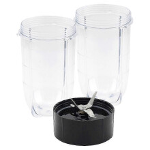 Convient pour le remplacement de la lame croisée + ensemble de 2 tasses de 16 oz pour Magic Bullet, pièces de rechange compatibles