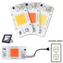 Puce LED COB haute puissance 20 W, 30 W, 50 W, AC 220 V, sans soudure, sans pilote