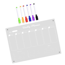 Magnetic Whiteboard Weekly Planner for Refrigerator, Reusable Task Organizer with Markers, Erasable for Office and School