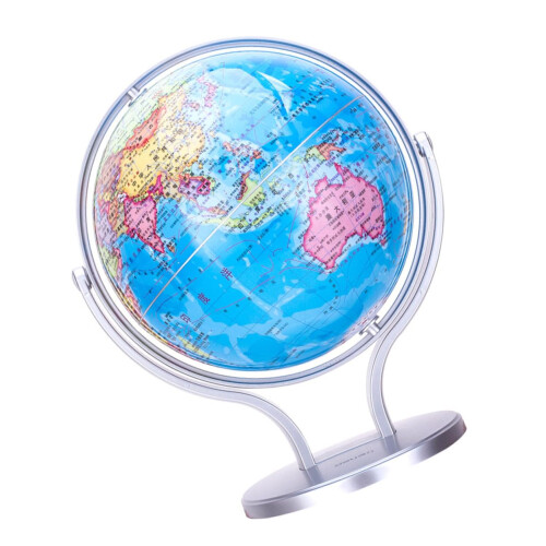 Educational Geographic Globe 1 Piece Blue ABS Desktop Globe with Stand Geography Table Globe for Learning