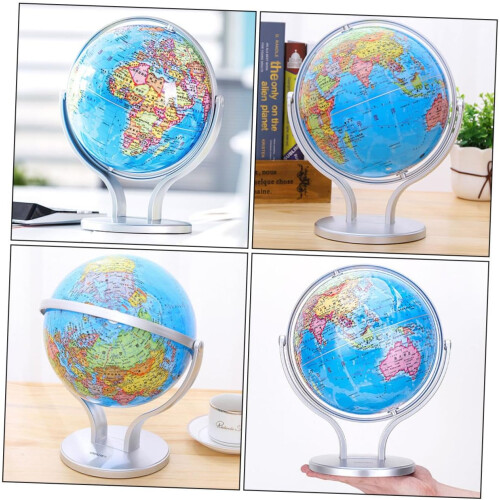 Educational Geographic Globe 1 Piece Blue ABS Desktop Globe with Stand Geography Table Globe for Learning 1