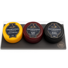Snowdonia Cheese Slate Cheese Board Including Black Bomber, Beechwood & Ruby Mist Truckles