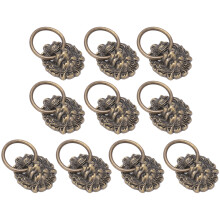 10 Stück Vintage Tierkopf-Griffe Grün Bronze für Schubladen & Schränke