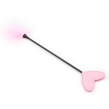 SM Feather Tickler with Heart Handle, Pink Paddle for Spanking, Flirting, Bondage, and Beginners Adult Sex Toy