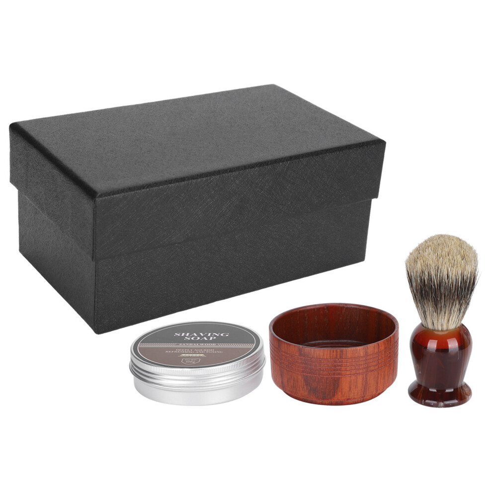 Beard Shaving Brush Set Wooden Shaving Bowl Soap