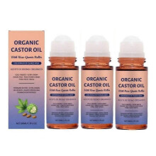 (3pcs) 1-3X Organic Golden Castor Oil Roll-On with Rose Quartz | 100% Pure for Skin 50ML