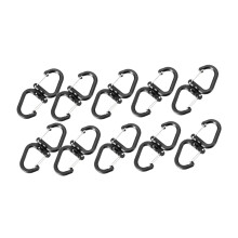 S Hooks Pack of 10 with Twist Mechanism, 7cm x 3cm Snap Hook for Backpacks and Outdoor Gear