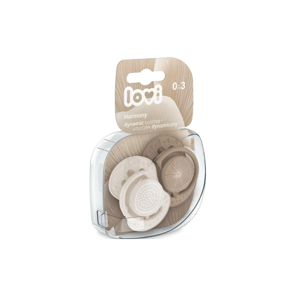 Lovi Dynamic Soother Silicone 0-3m (2pcs) Harmony Girl-22905G  BPA-Free Orthodontic Pacifier for Newborn Comfort