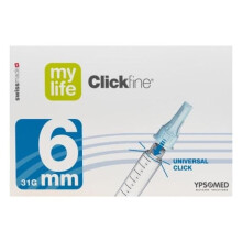 Mylife Clickfine Pen Needles 6mm 31G Blue Box Pack of 100