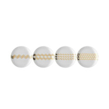 LSA Chevron Teaplate 16cm Gold Assorted Set of 4